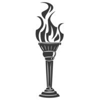 AI generated Silhouette torch black color only png