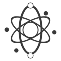 ai generiert Silhouette Atom Symbol schwarz Farbe nur png