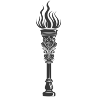 ai généré silhouette torche noir Couleur seulement png