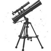 AI generated Silhouette telescope black color only png