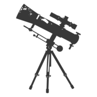 AI generated Silhouette telescope black color only png