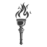 AI generated Silhouette torch black color only png