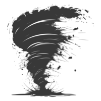 AI generated Silhouette Tornado whirlwind black color only png