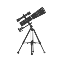 AI generated Silhouette telescope black color only png