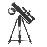 AI generated Silhouette telescope black color only png