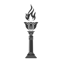 AI generated Silhouette torch black color only png