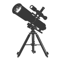 AI generated Silhouette telescope black color only png