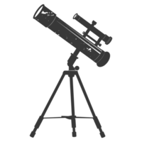 AI generated Silhouette telescope black color only png