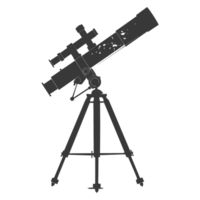 AI generated Silhouette telescope black color only png