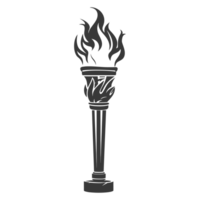 AI generated Silhouette torch black color only png