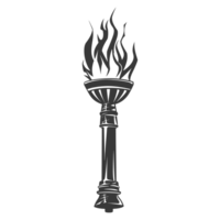 AI generated Silhouette torch black color only png