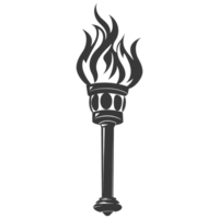 AI generated Silhouette torch black color only png