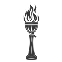 AI generated Silhouette torch black color only png