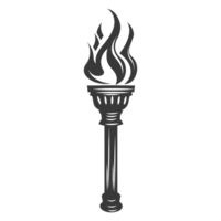 AI generated Silhouette torch black color only png