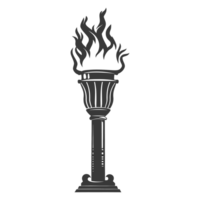 AI generated Silhouette torch black color only png