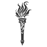 AI generated Silhouette torch black color only png