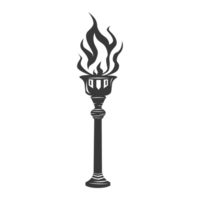 AI generated Silhouette torch black color only png