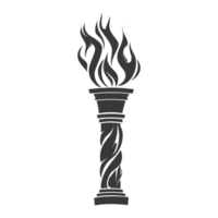 AI generated Silhouette torch black color only png