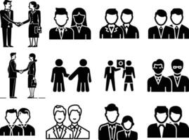 Set of Business and People Icon, vector on isolated white background