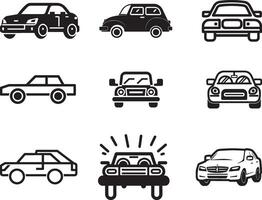 conjunto de coche icono vector ilustración. en aislado blanco antecedentes