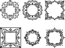 Set of frames border design, vector. on isolated white background vector