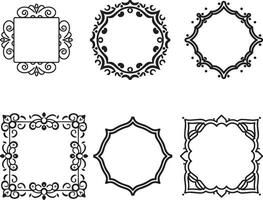 Set of frames border design, vector. on isolated white background vector