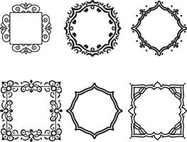 Set of frames border design, vector. on isolated white background vector