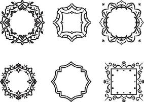 Set of frames border design, vector. on isolated white background vector