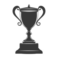 AI generated Silhouette trophy winner symbol black color only png