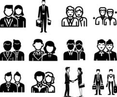 Set of Business and People Icon, vector on isolated white background