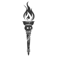 AI generated Silhouette torch black color only png