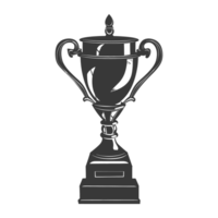 ai generado silueta trofeo ganador símbolo negro color solamente png