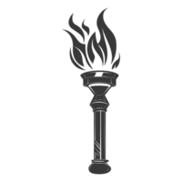 AI generated Silhouette torch black color only png