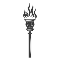 AI generated Silhouette torch black color only png