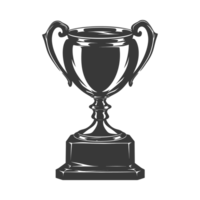 AI generated Silhouette trophy winner symbol black color only png