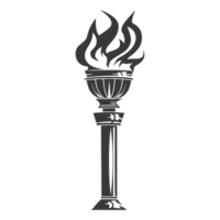 AI generated Silhouette torch black color only png