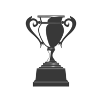 AI generated Silhouette trophy winner symbol black color only png