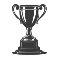 AI generated Silhouette trophy winner symbol black color only png