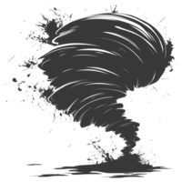 ai generiert Silhouette Tornado Wirbelwind schwarz Farbe nur png