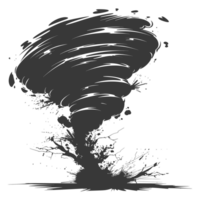 ai generiert Silhouette Tornado Wirbelwind schwarz Farbe nur png