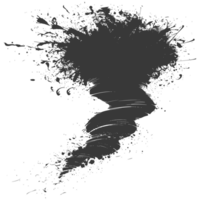 AI generated Silhouette Tornado whirlwind black color only png