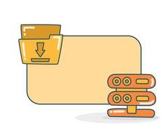 blank note board with router and folder icon vector