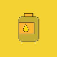 petróleo barril icono en amarillo antecedentes vector