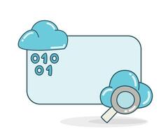 blanco Nota tablero con nube informática icono vector