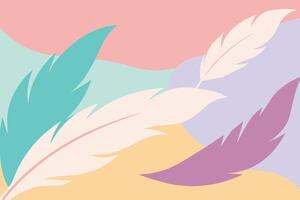 Pastel color feather abstract background vector