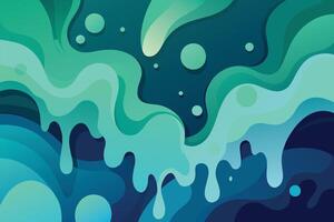 Abstract art teal blue green gradient paint background with liquid fluid grunge texture Background vector