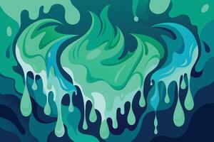 Abstract art teal blue green gradient paint background with liquid fluid grunge texture Background vector