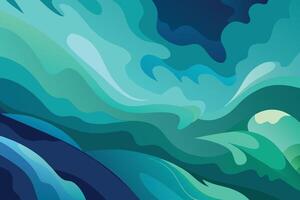 Abstract art teal blue green gradient paint background with liquid fluid grunge texture Background vector