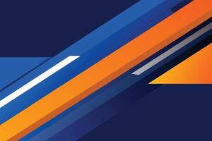 High contrast blue and orange glossy stripes. Abstract tech graphic banner design. Vector corporate background