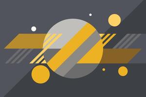 Tech geometric background with abstract golden and grey circles. Vector banner design